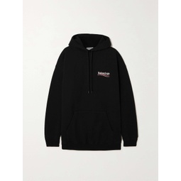 BALENCIAGA Embroidered printed cotton-jersey hoodie