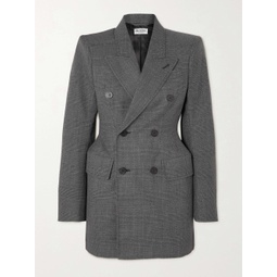 BALENCIAGA Hourglass double-breasted Prince of Wales checked wool blazer