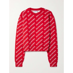 BALENCIAGA Cropped intarsia-knit sweater