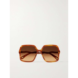 CHLOEE EYEWEAR Zelie oversized square-frame tortoiseshell acetate sunglasses