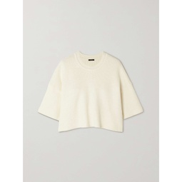 JOSEPH Cropped ribbed linen-blend sweater