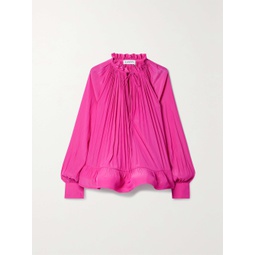 LANVIN Ruffled gathered voile blouse