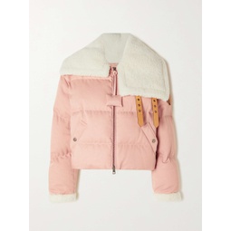 MONCLER GENIUS + JW Anderson Penygarder shearling-trimmed quilted denim down jacket