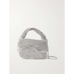 JIMMY CHOO Bonny leather-trimmed crystal-embellished mesh shoulder bag