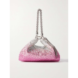 JIMMY CHOO Callie tasseled crystal-embellished degrade satin shoulder bag