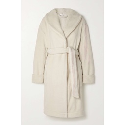 SKIN + NET SUSTAIN Vivienne belted recycled-fleece robe