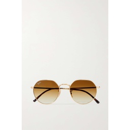 RAY-BAN Jack round-frame gold-tone sunglasses
