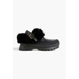 Trace faux fur, faux leather and rubber slingback clogs
