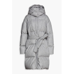 Celida quilted wool, TENCEL and cashmere-blend flannel hooded down coat