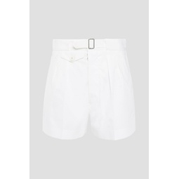Belted cotton-twill shorts