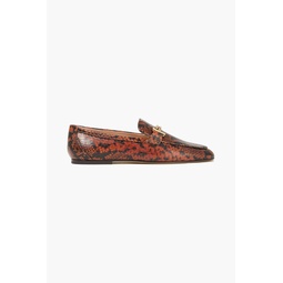 Double T snake-effect leather loafers