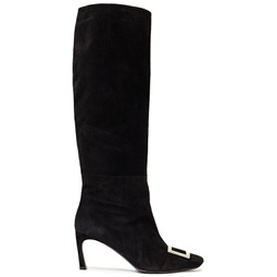 Trompette buckle-embellished suede knee boots