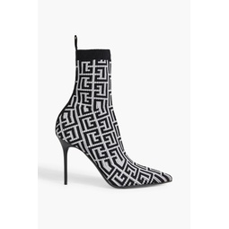 Skye metallic stretch-knit ankle boots
