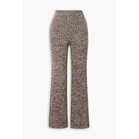 Ribbed cashmere and wool-blend straight-leg pants