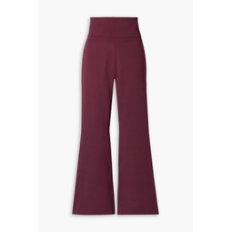 Stretch-knit flared pants