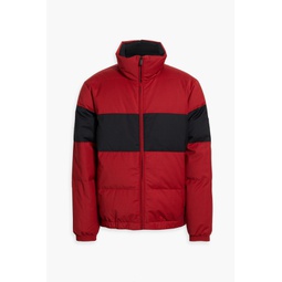 Two-tone quilted wool-blend down jacket