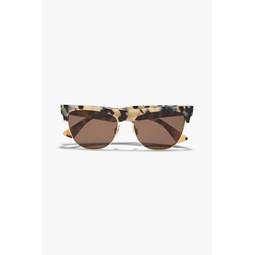 D-frame gold-tone and tortoiseshell acetate sunglasses
