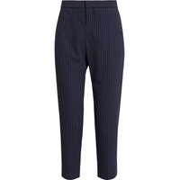 Cropped pinstriped woven straight-leg pants