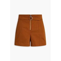 Belted cotton-twill shorts