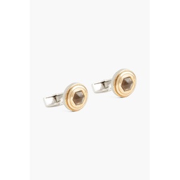 Gold and silver-tone stone cufflinks