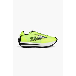 Neon logo-print shell sneakers