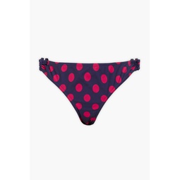 Polka-dot ring-embellished low-rise bikini briefs