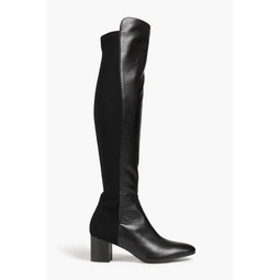 Gillian leather and neoprene over-the-knee boots