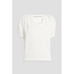 Ruched cotton-jersey top