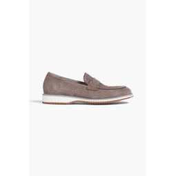 Textured suede loafers