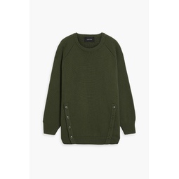 Button-detailed wool sweater