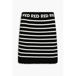 Striped jacquard-knit mini skirt