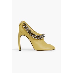 Carmen chain-embellished leather pumps