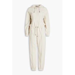 Bead-embellished French cotton-terry jumpsuit