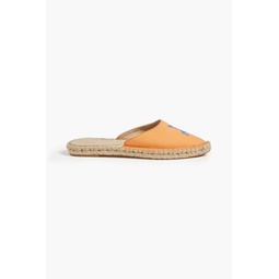 Embroidered canvas espadrille slippers