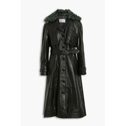 Rhythm shearling-trimmed leather trench coat