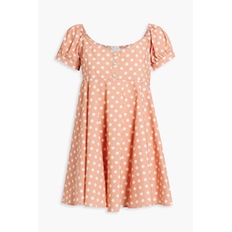 Dina polka-dot cotton-blend mini dress