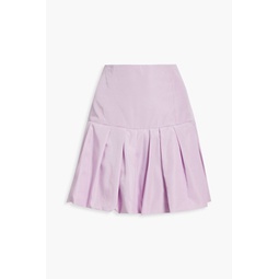 Pleated taffeta mini skirt