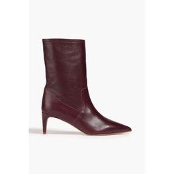 Leather point-toe ankle boots