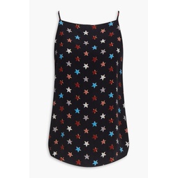 Printed washed-silk camisole