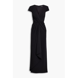 Wrap-effect crepe gown