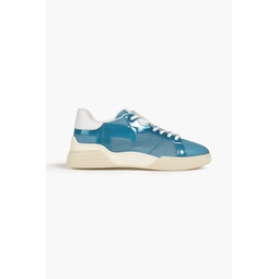 PVC and leather-trimmed mesh sneakers