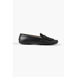 Double T fringed leather loafers