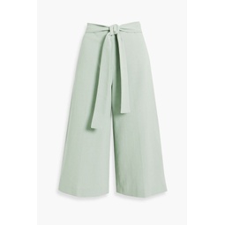 Belted cotton-twill culottes