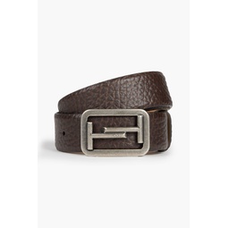 Double T pebbled-leather belt