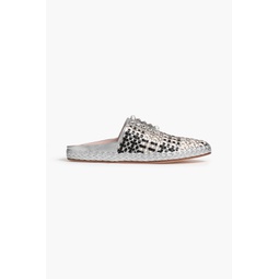 RV Lounge crystal-embellished leather slippers