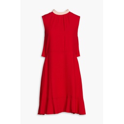 Bow-detailed crepe dress