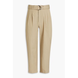 Tapered cropped cotton-blend twill pants