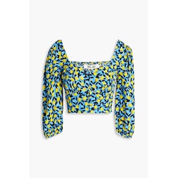 Dover cropped printed crepe top