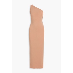 One-shoulder stretch cotton and modal-blend jersey maxi dress
