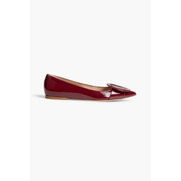 Ruby 05 buckle-embellished patent-leather point-toe flats